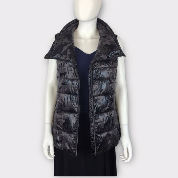 Calvin Klein Black Puffer Vest Camo Performance Funnel Neck Size Large - Picture 5 of 11